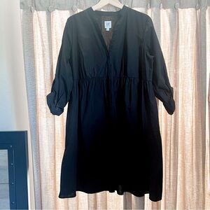 Gap Maternity Black Button Down Shirt Dress Size Large